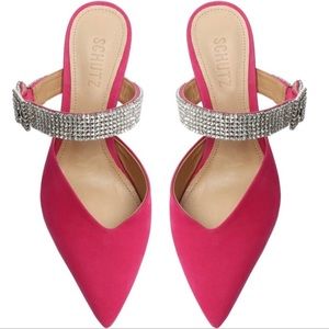Schutz Tishara Hot Pink Pointed Toe Mule